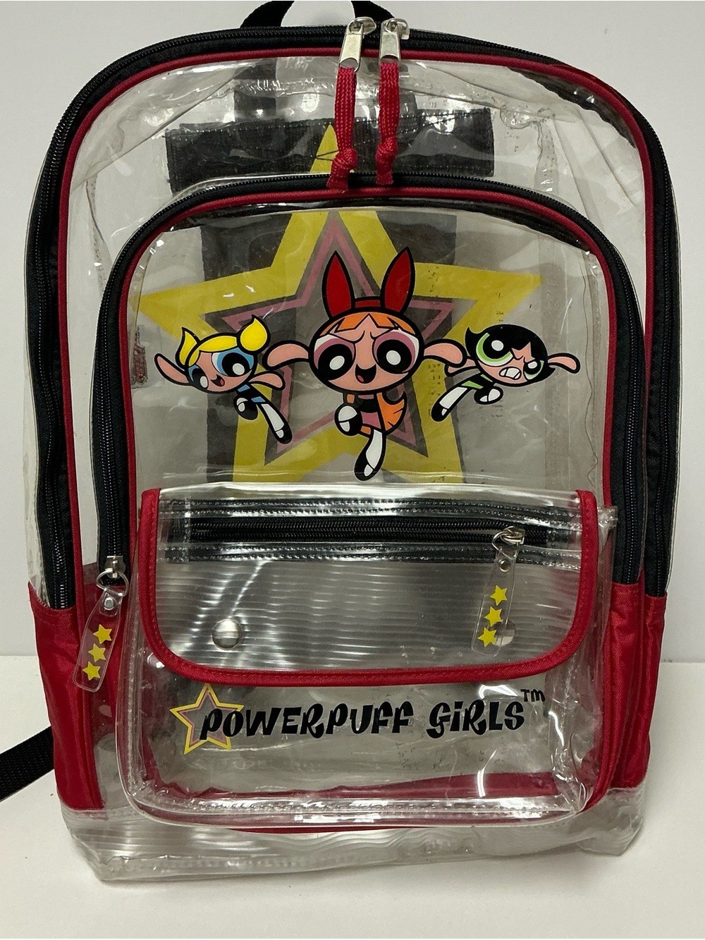 Vintage Powerpuff Girls Clear Backpack 2000 Y2K Cartoon Network RARE - READ INFO